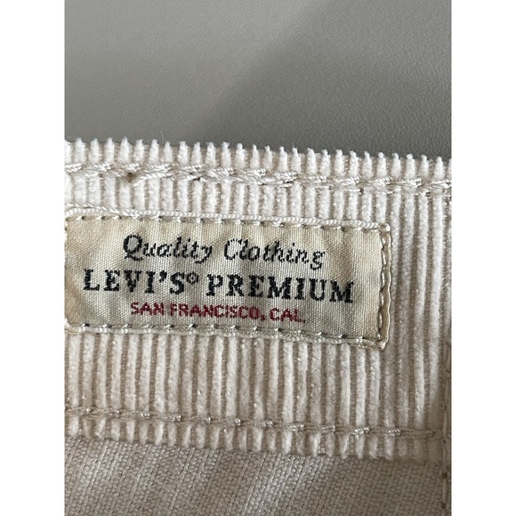 Levi's Premium Corduroy Pants Women Ivory Middy Ankle Bootcut 33x27  Size 16 New - Picture 5 of 14